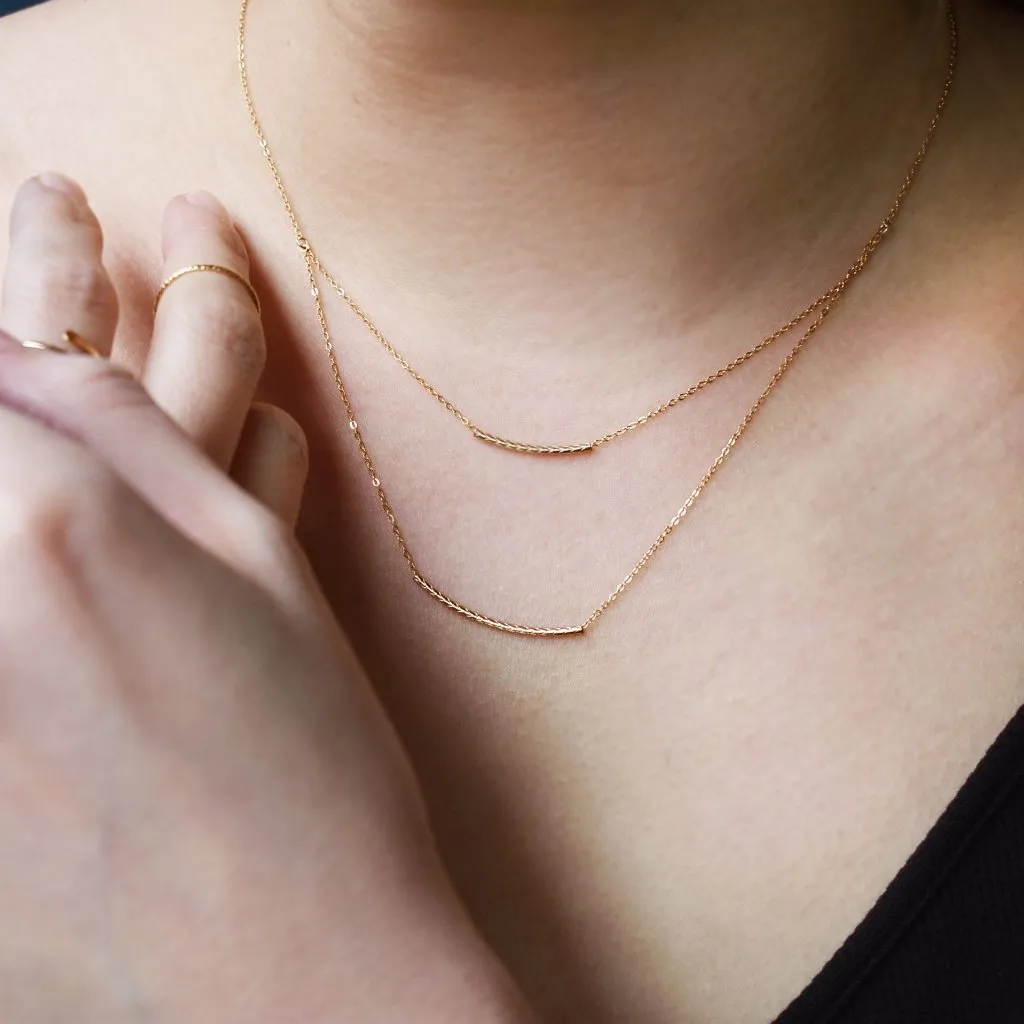 SALE - Double Strand Quilted Tubes Necklace