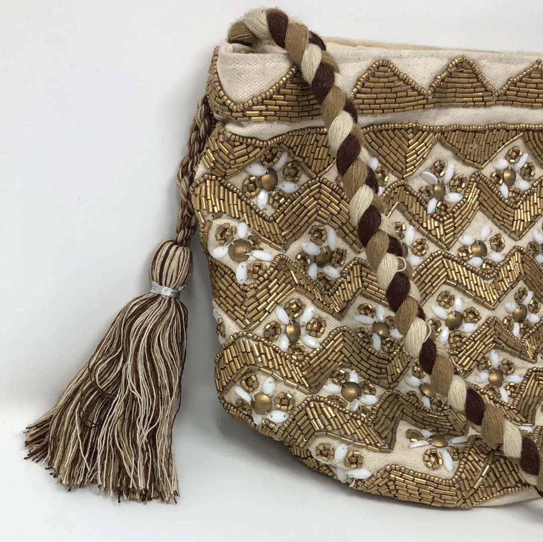 Sam Edelman ABELA Crossbody Beaded Bag with Braided Strap