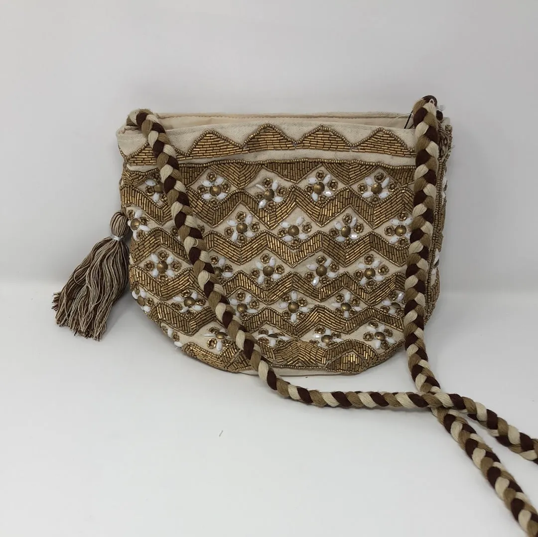 Sam Edelman ABELA Crossbody Beaded Bag with Braided Strap