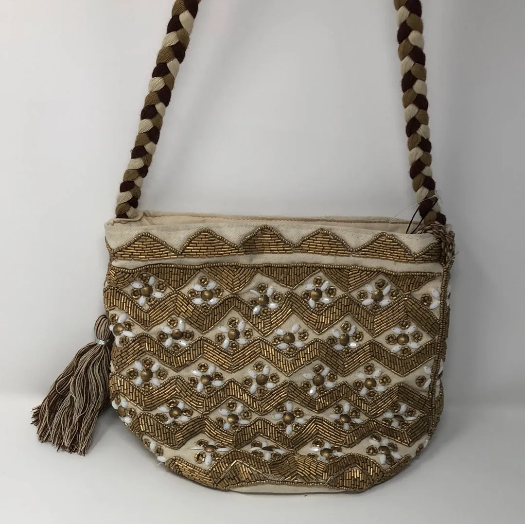 Sam Edelman ABELA Crossbody Beaded Bag with Braided Strap