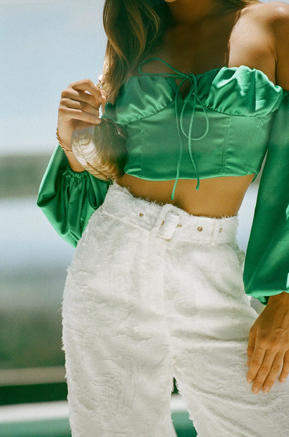SAMPLE-Silky Zali Top - Emerald