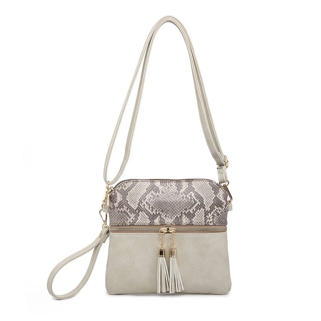 Sand Snake Tassel Zip Crossbody