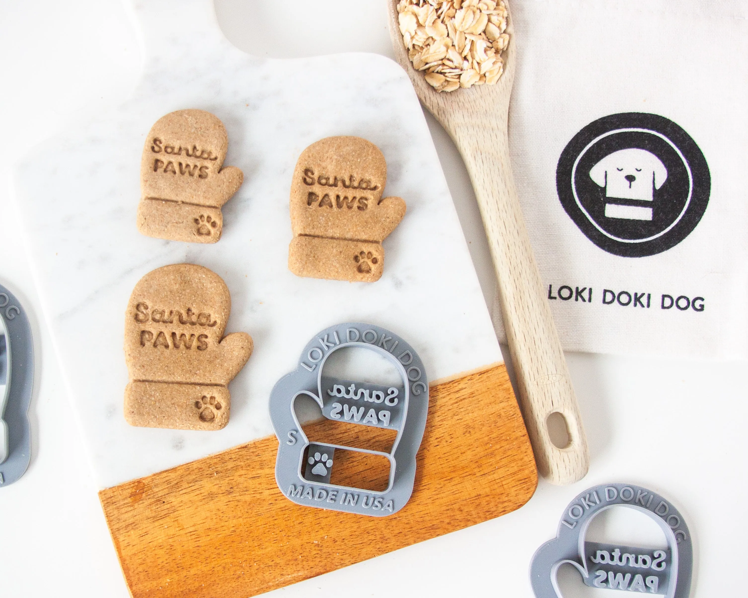 Santa Mitten with "Santa Paws" - Dog Biscuit Cookie Cutter