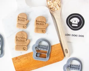 Santa Mitten with "Santa Paws" - Dog Biscuit Cookie Cutter