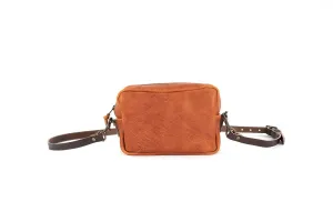 SARAH LEATHER CROSSBODY - TANGERINE BISON