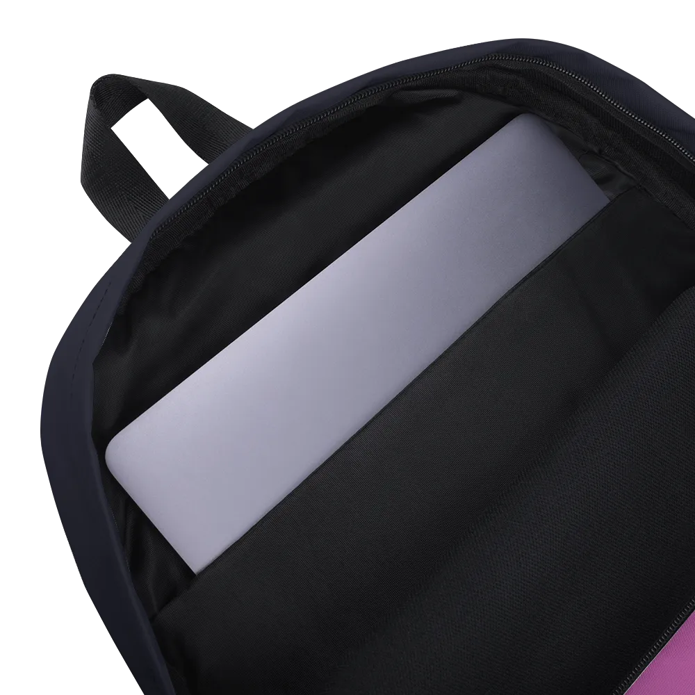 Sass is Never Wasted (Pink on Navy Backpack)