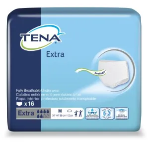 SCA 72232 TENA Protective Underwear, Extra Abs, 34-44", Medium, PK/16