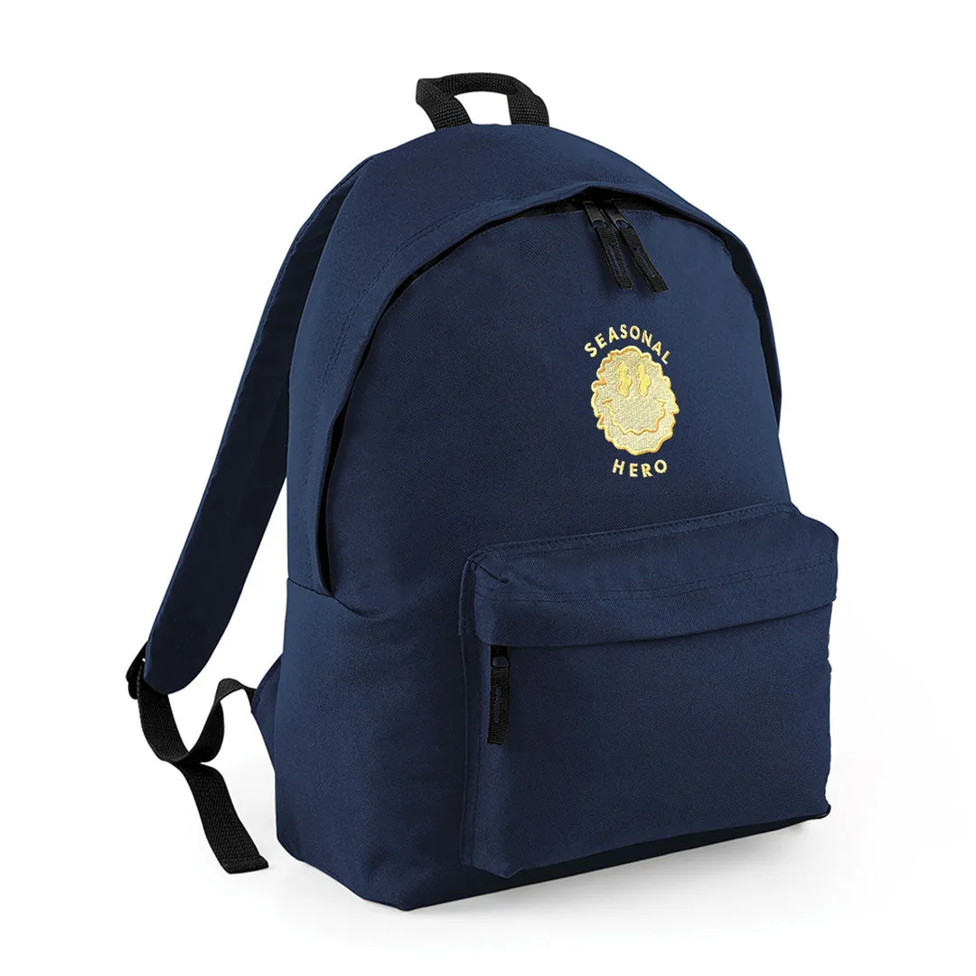Seasonal Hero 'Trippy Smiler' Embroidered Backpack - Navy