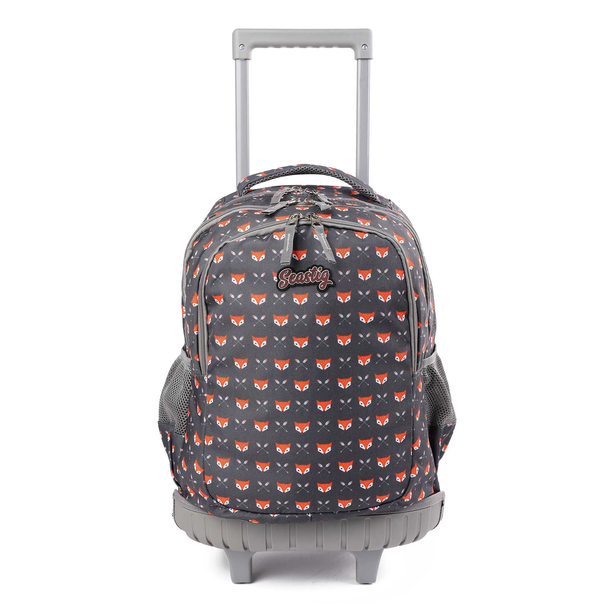 seastig Yellow Little Fox 18in Rolling Backpack with Wheels School Travel Bag