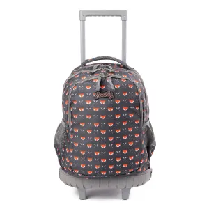 seastig Yellow Little Fox 18in Rolling Backpack with Wheels School Travel Bag