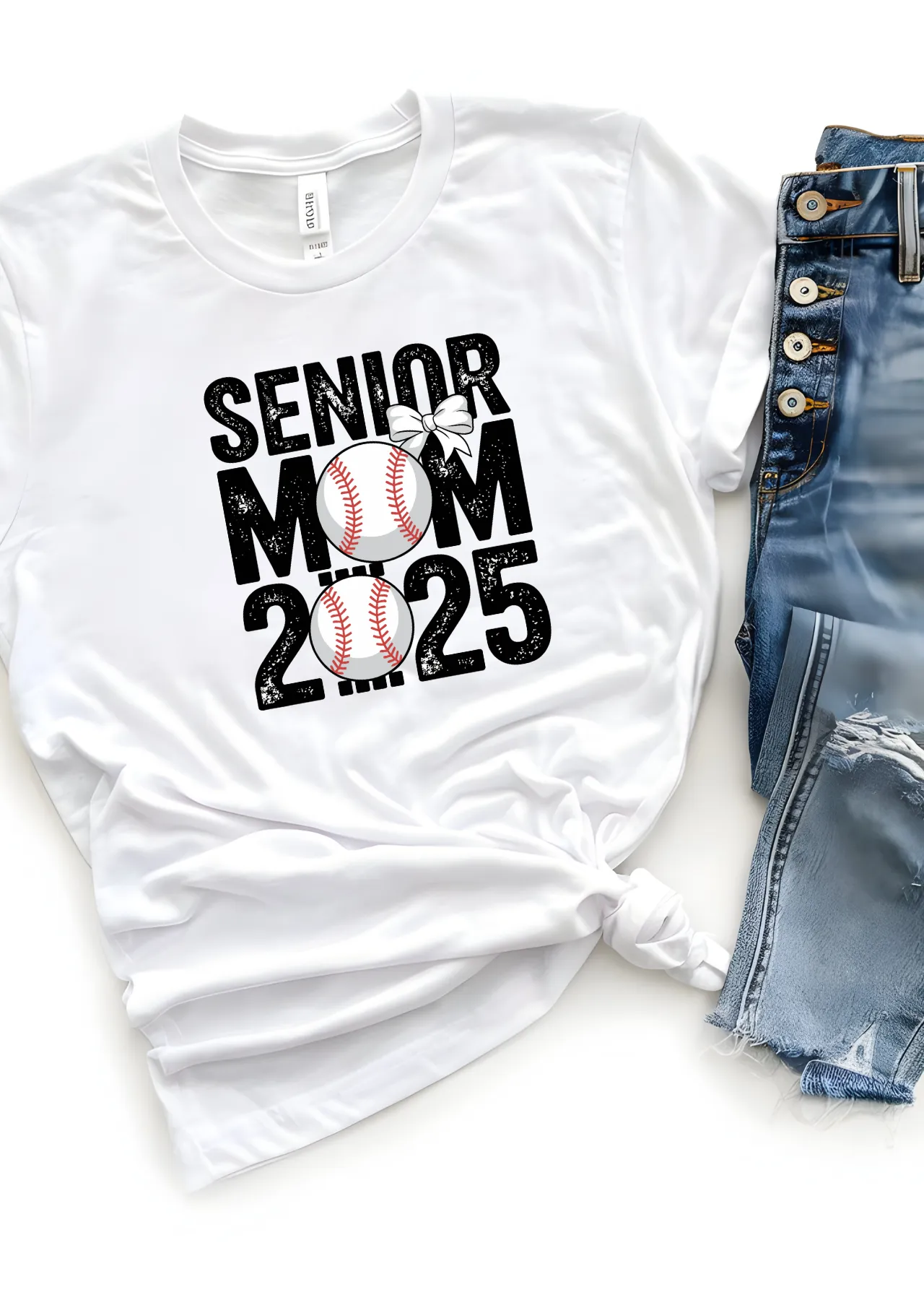 Senior Mom 2025 Baseball Bella Canvas T-Shirt