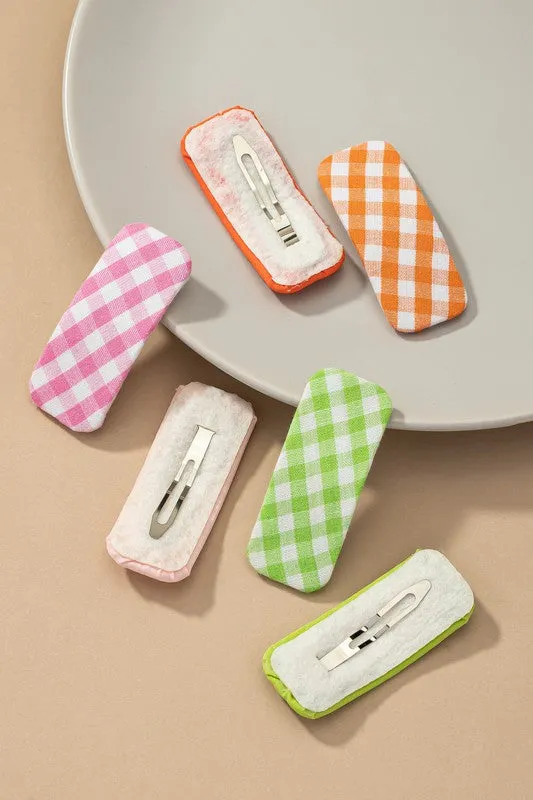 Set of 2 fabric hair snap clips