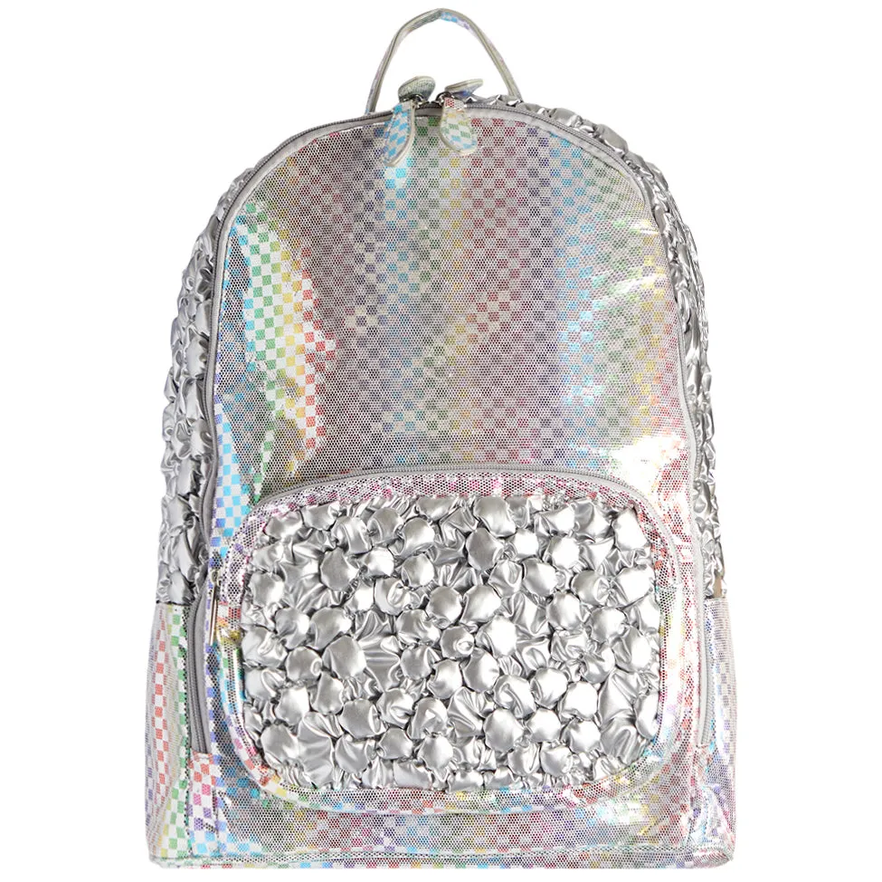 Shimmer Checker Bubble Pocket Backpack