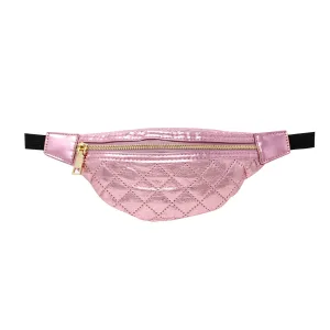 Shiny Crossbody Fanny Pack - Pink