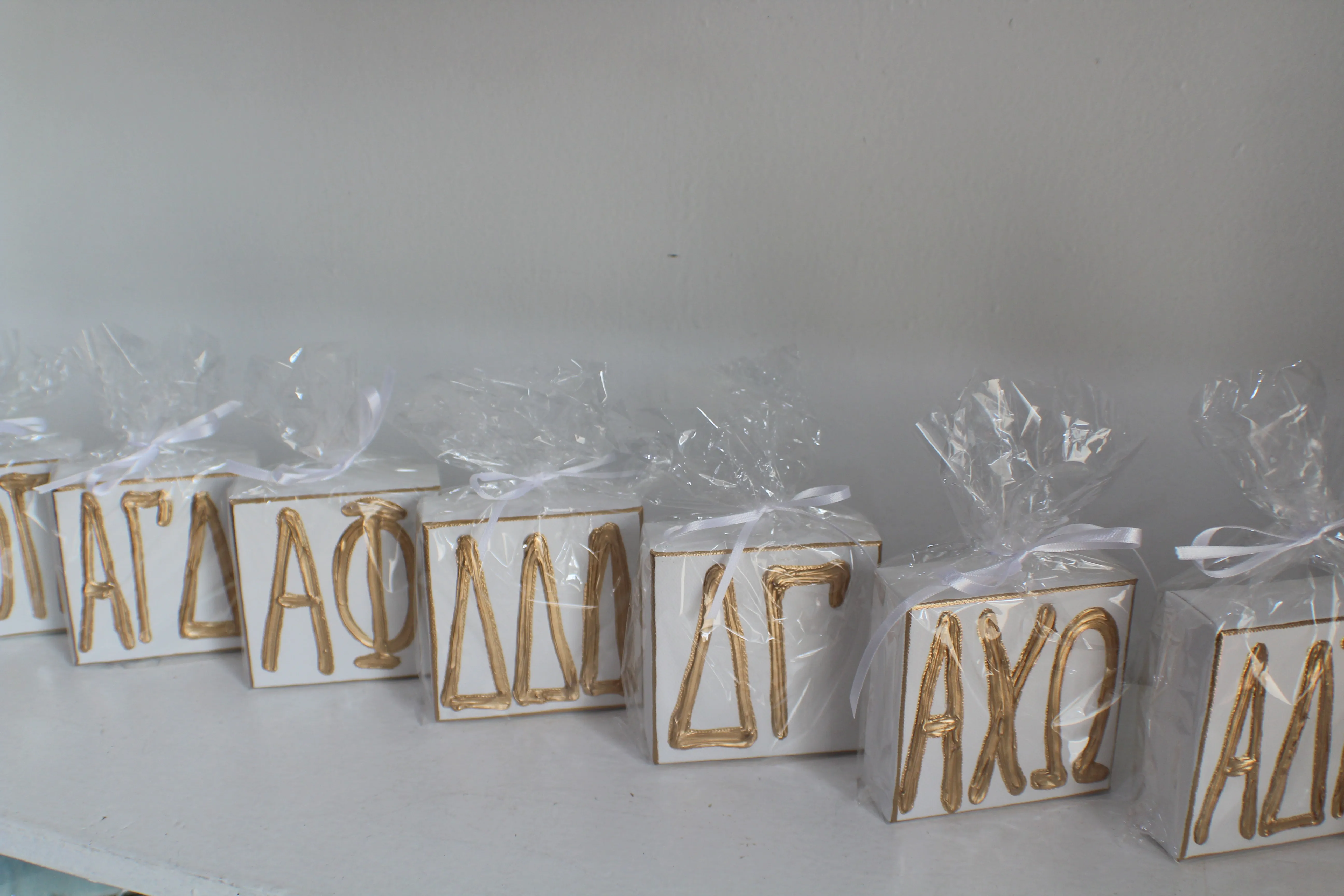 Sigma Kappa White and Gold Canvas