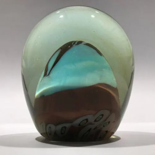 Signed Richard Ritter Art Glass Paperweight Millefiori & Fish Murrine