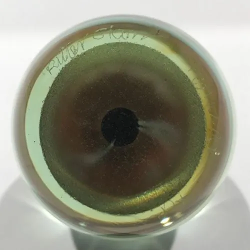 Signed Richard Ritter Art Glass Paperweight Millefiori & Fish Murrine