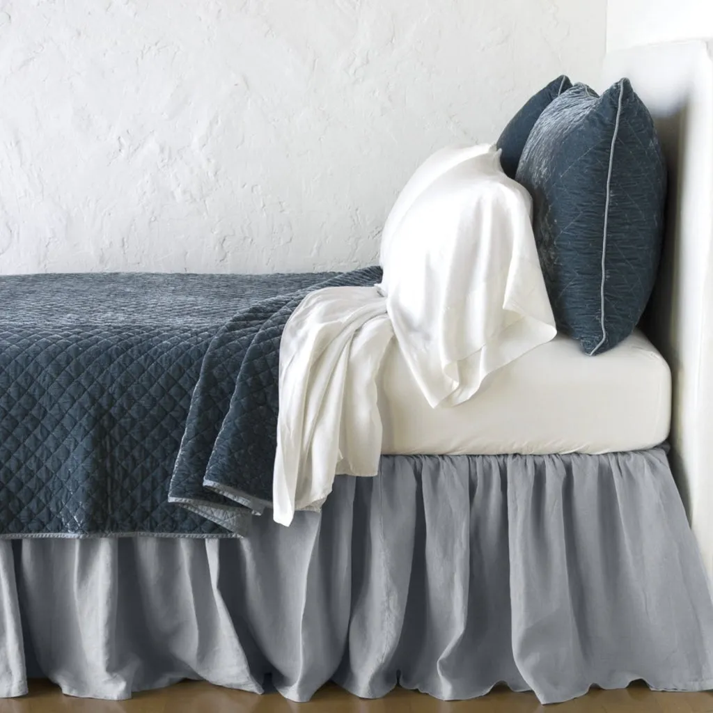 Silk Velvet Quilted Coverlet - Mineral - King