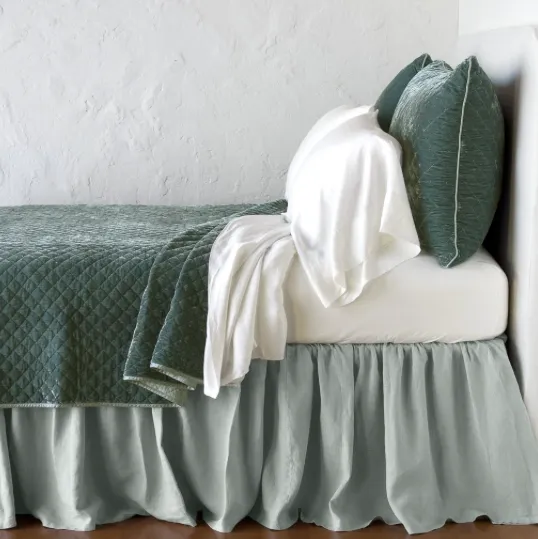 Silk Velvet Quilted Deluxe Sham - Eucalyptus