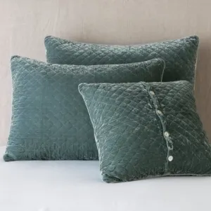 Silk Velvet Quilted Deluxe Sham - Eucalyptus