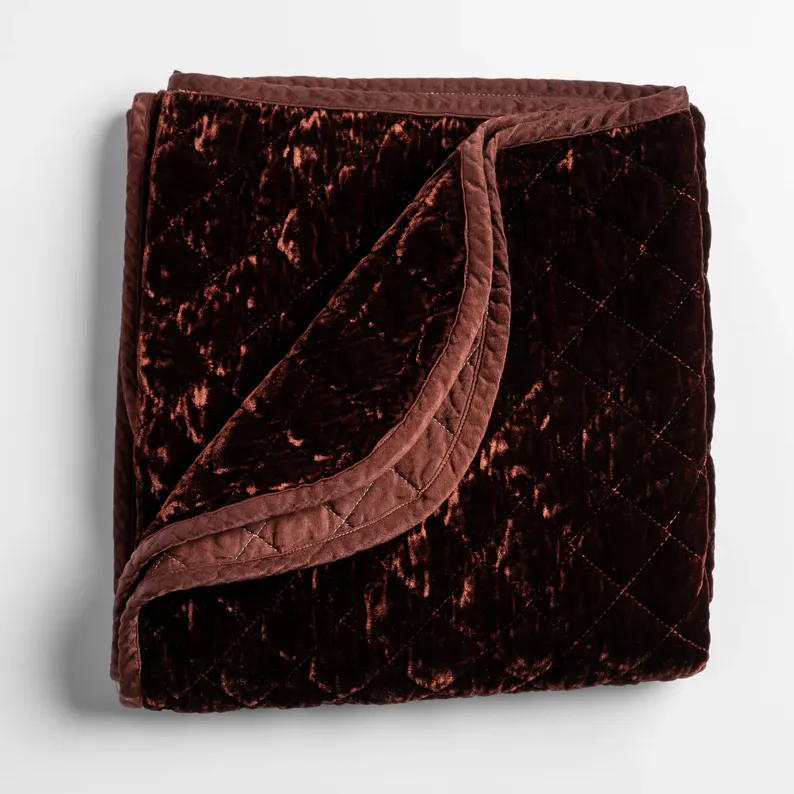 Silk Velvet Quilted Throw Blanket