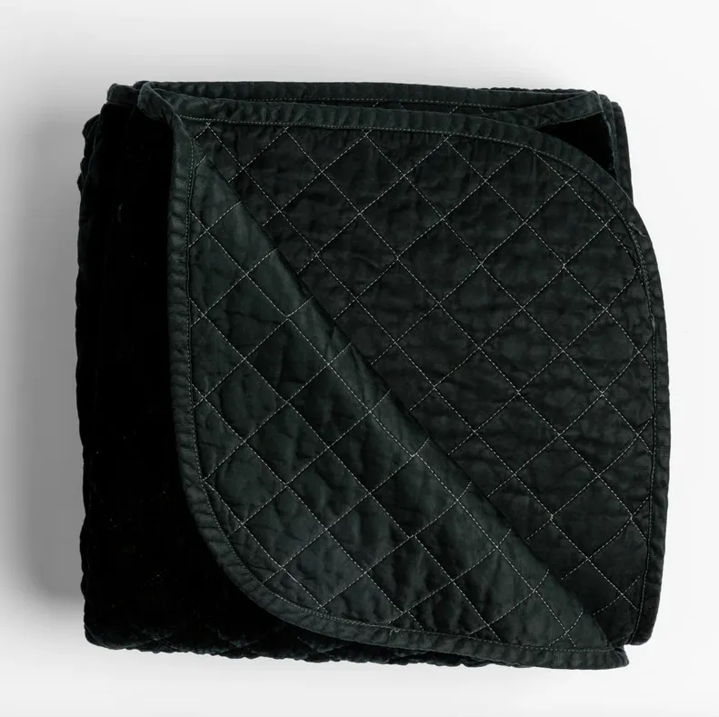 Silk Velvet Quilted Throw Blanket