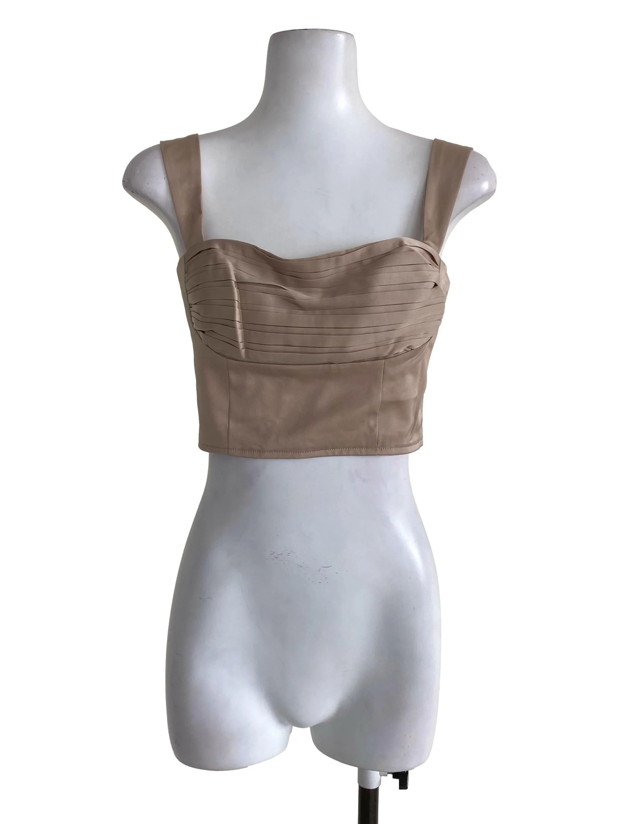 Silky Beige Crop Top