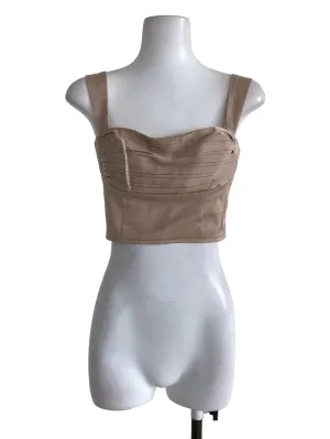 Silky Beige Crop Top