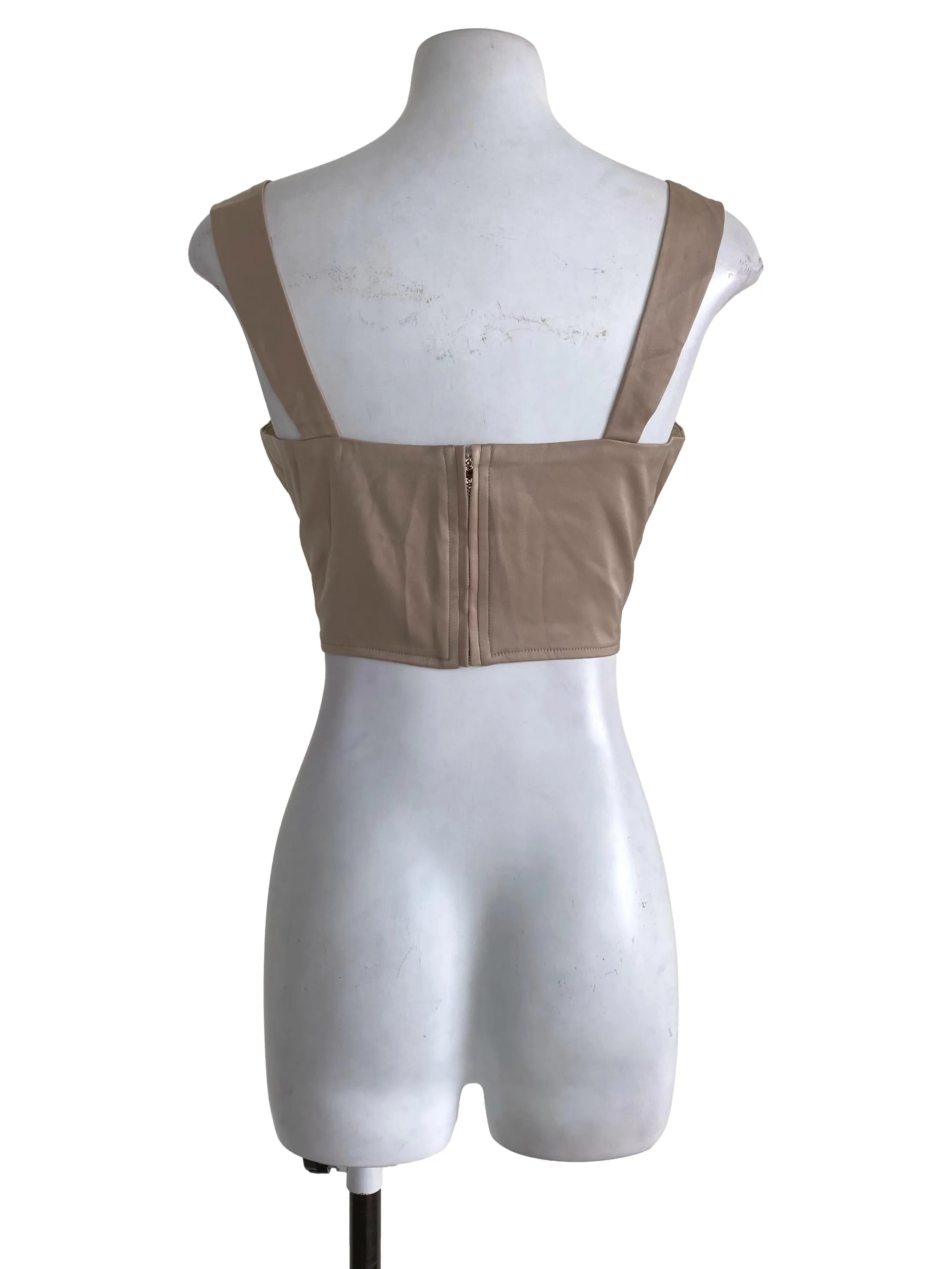 Silky Beige Crop Top