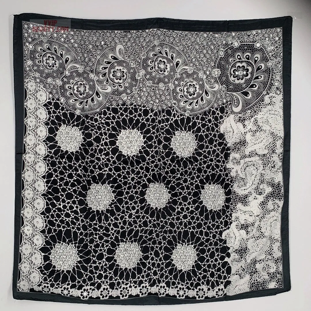 Silky Hair Scarf/Square Neck Scarf/Bag Scarf/Bohemian Head Scarf/Turban Scarf/Head Wrap/Bandanna (24inch × 24inch)  (22)
