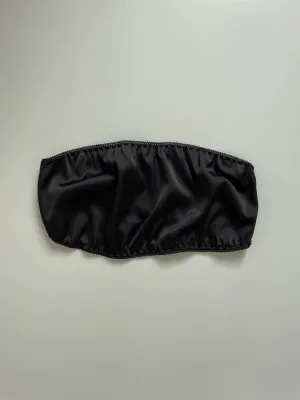 SILKY SATIN BLACK BANDEAU