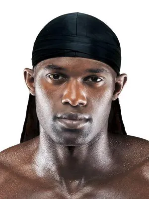 Silky satin Durag- Black
