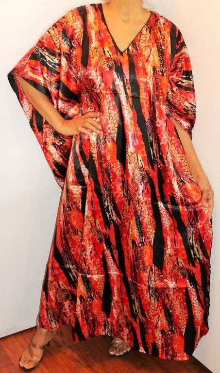 Silky Satiny Look Plus Size Kaftan Caftan 1X 2X 3X 4X!
