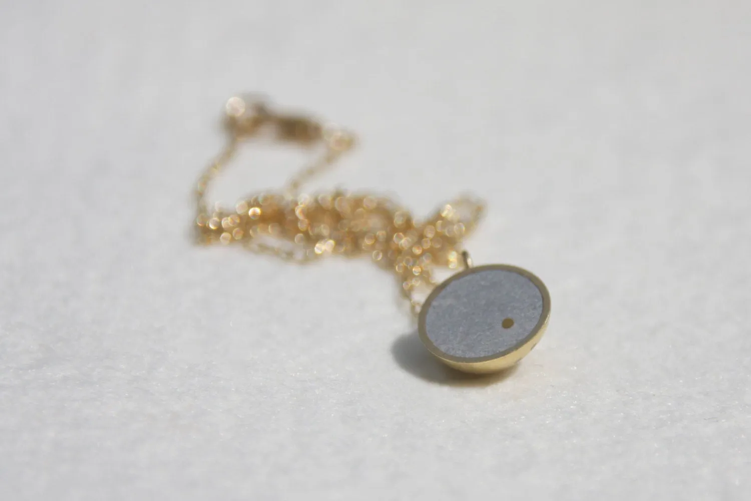 Silver Everyday Round Concrete Pendant