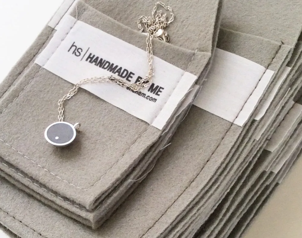 Silver Everyday Round Concrete Pendant