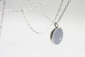 Silver Everyday Round Concrete Pendant
