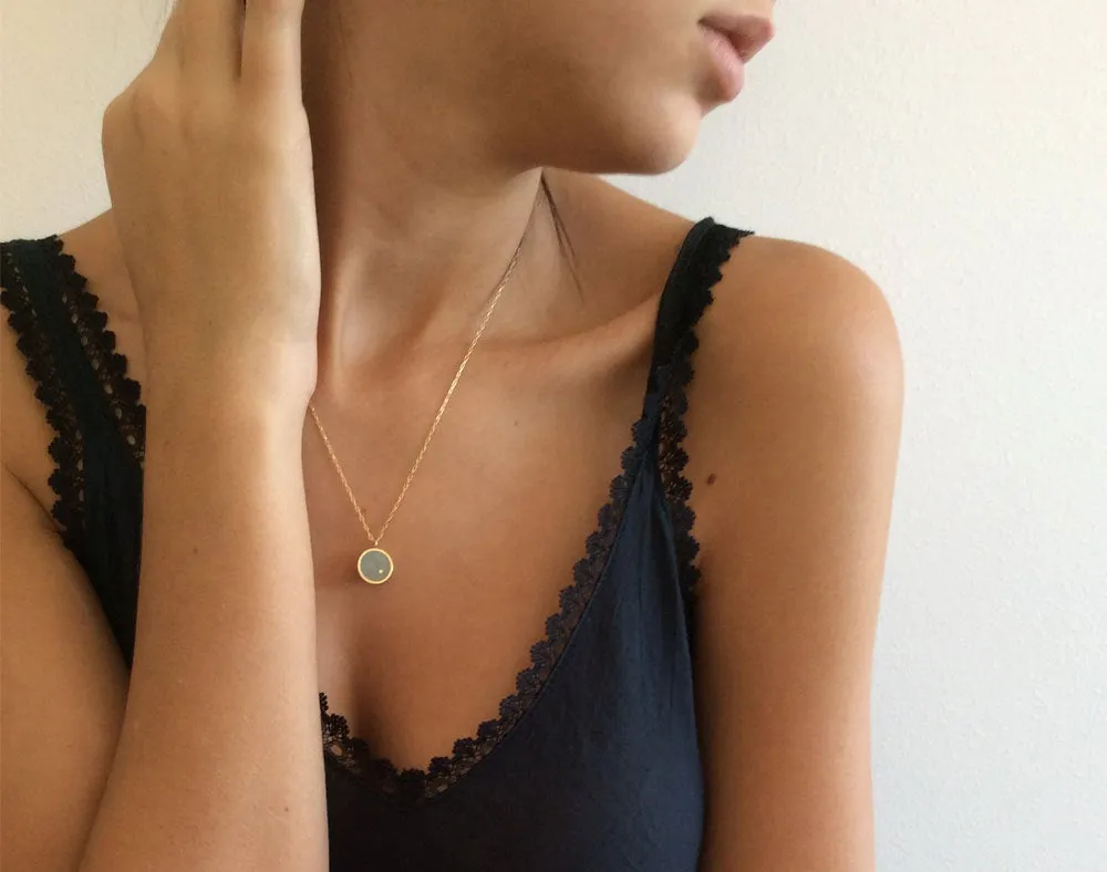 Silver Everyday Round Concrete Pendant