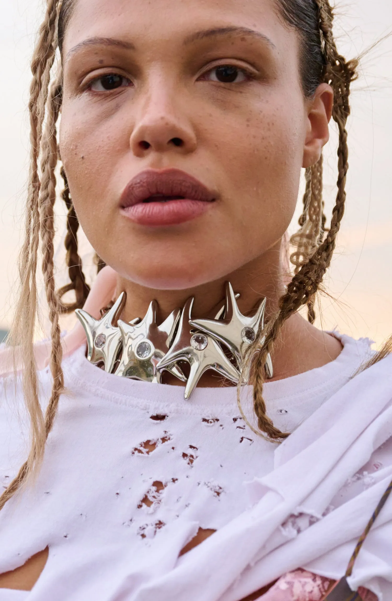SILVER FULL STARRY CHOKER