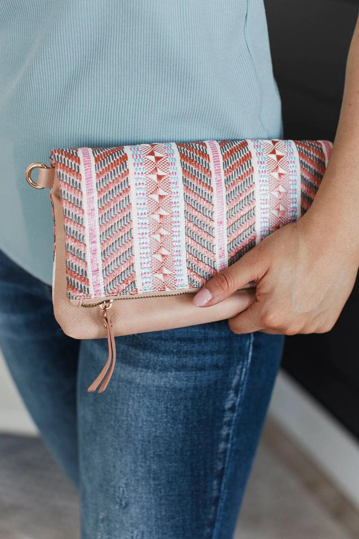 Simply Captivating Crossbody Purse- Nude