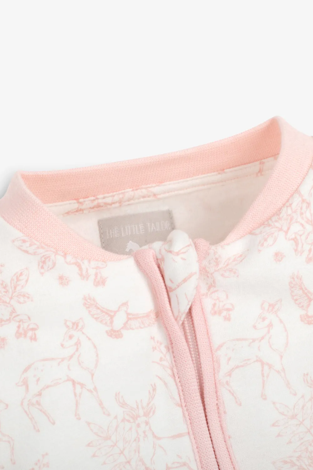 Sleepsuit and Bunny Gift Set, rose pink woodland print