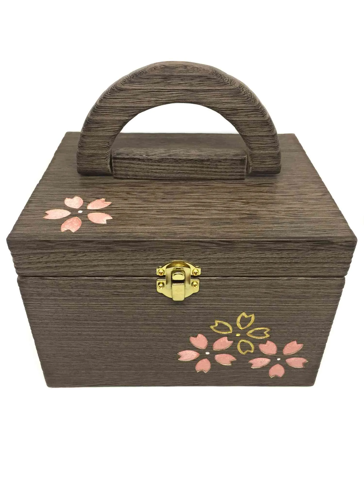 Small Kimekomi Briefcase - Dark Color - Sakura Flower Pattern