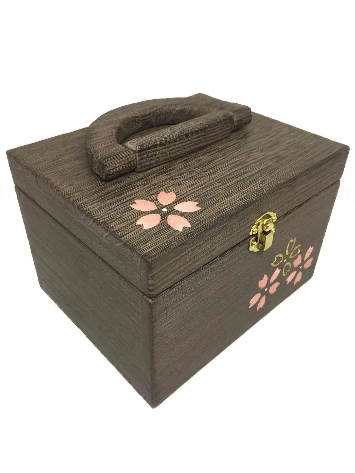 Small Kimekomi Briefcase - Dark Color - Sakura Flower Pattern
