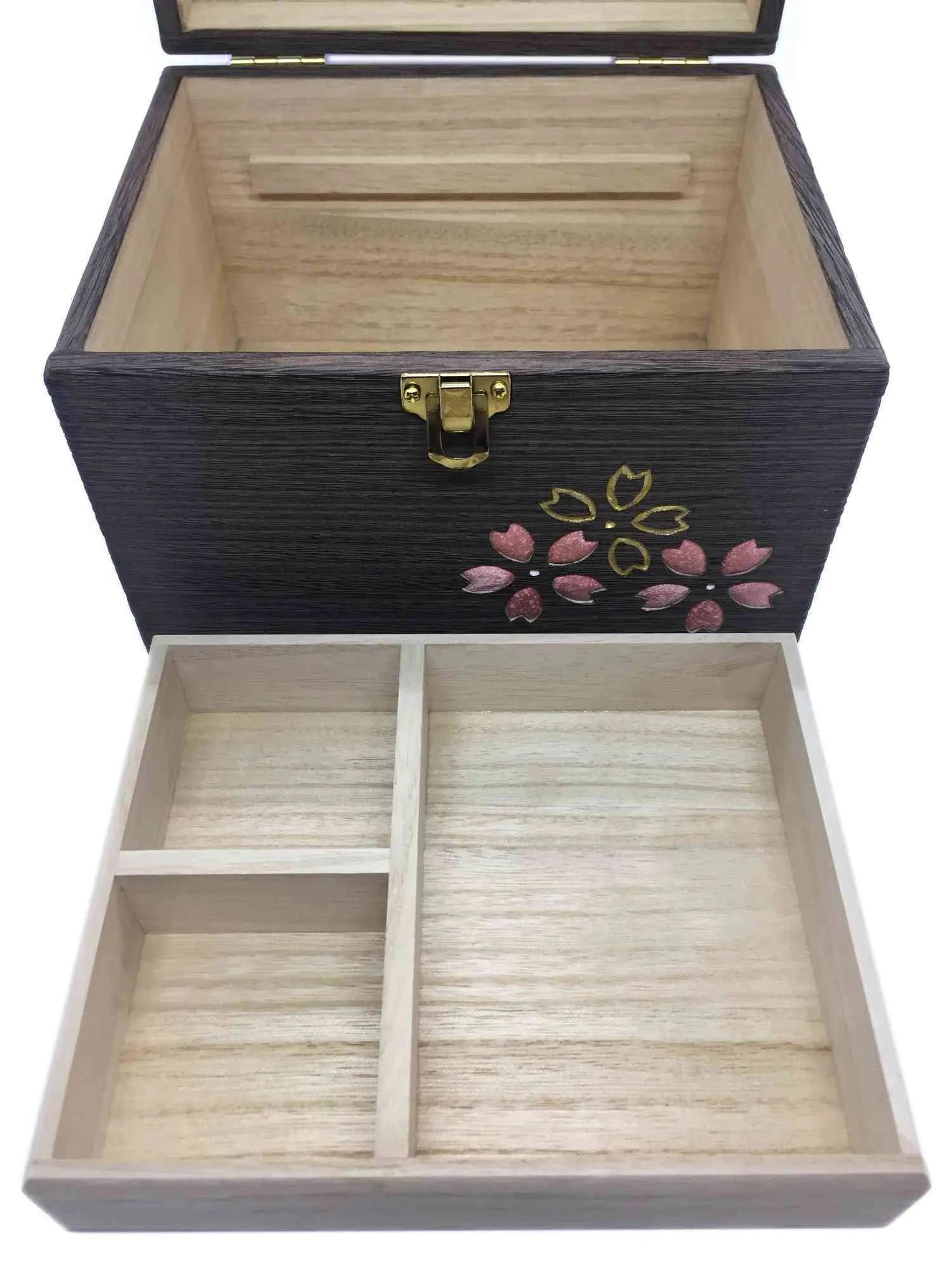 Small Kimekomi Briefcase - Dark Color - Sakura Flower Pattern