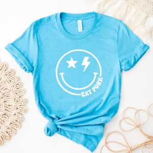 Smile Eat Pork White Ink T-Shirt (XS-4XL) - Multiple Colors!
