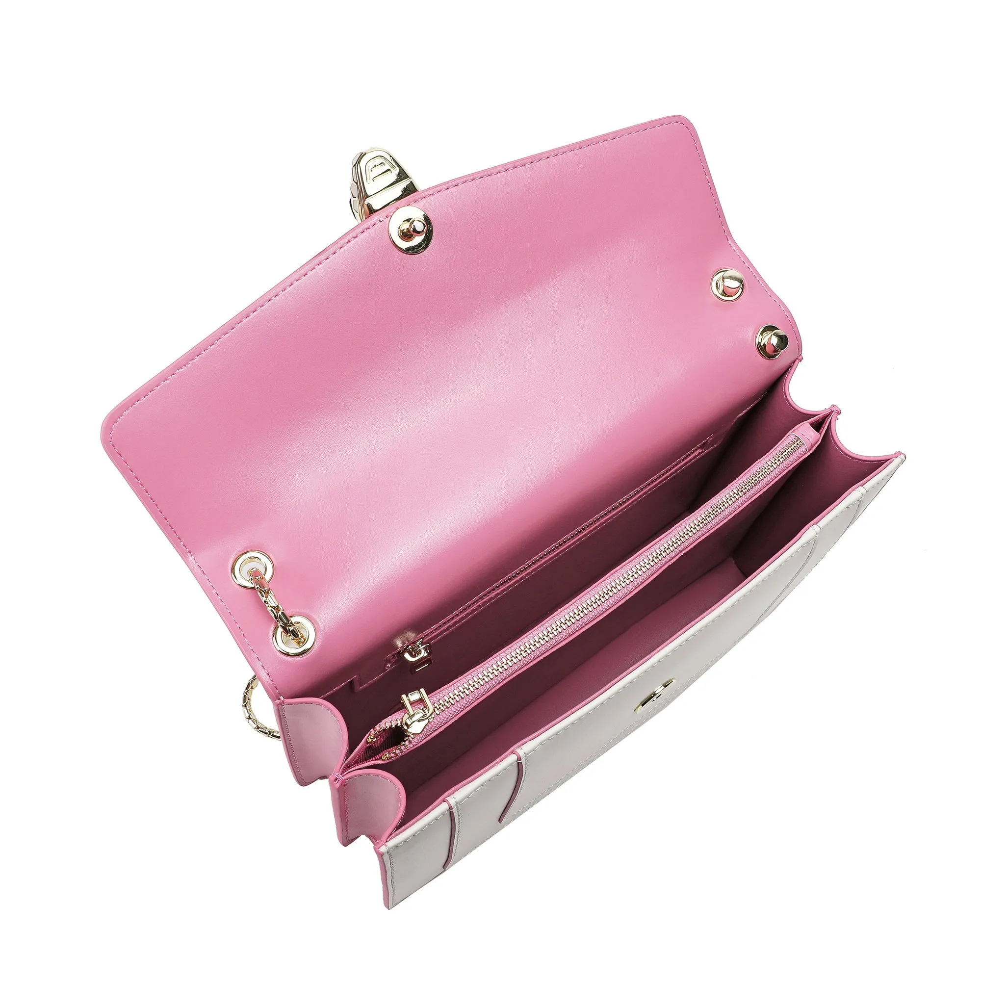 Smooth Leather Foldover Crossbody/Shoulder Bag