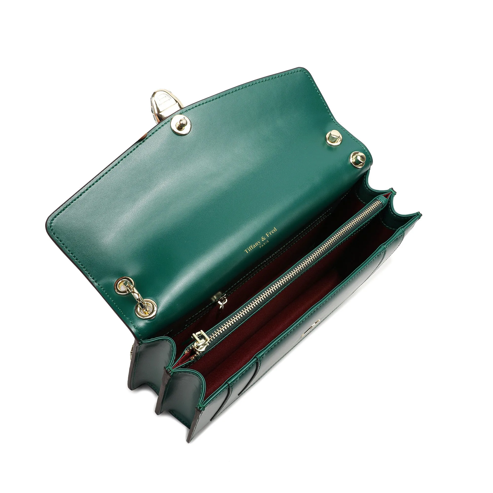 Smooth Leather Foldover Crossbody/Shoulder Bag