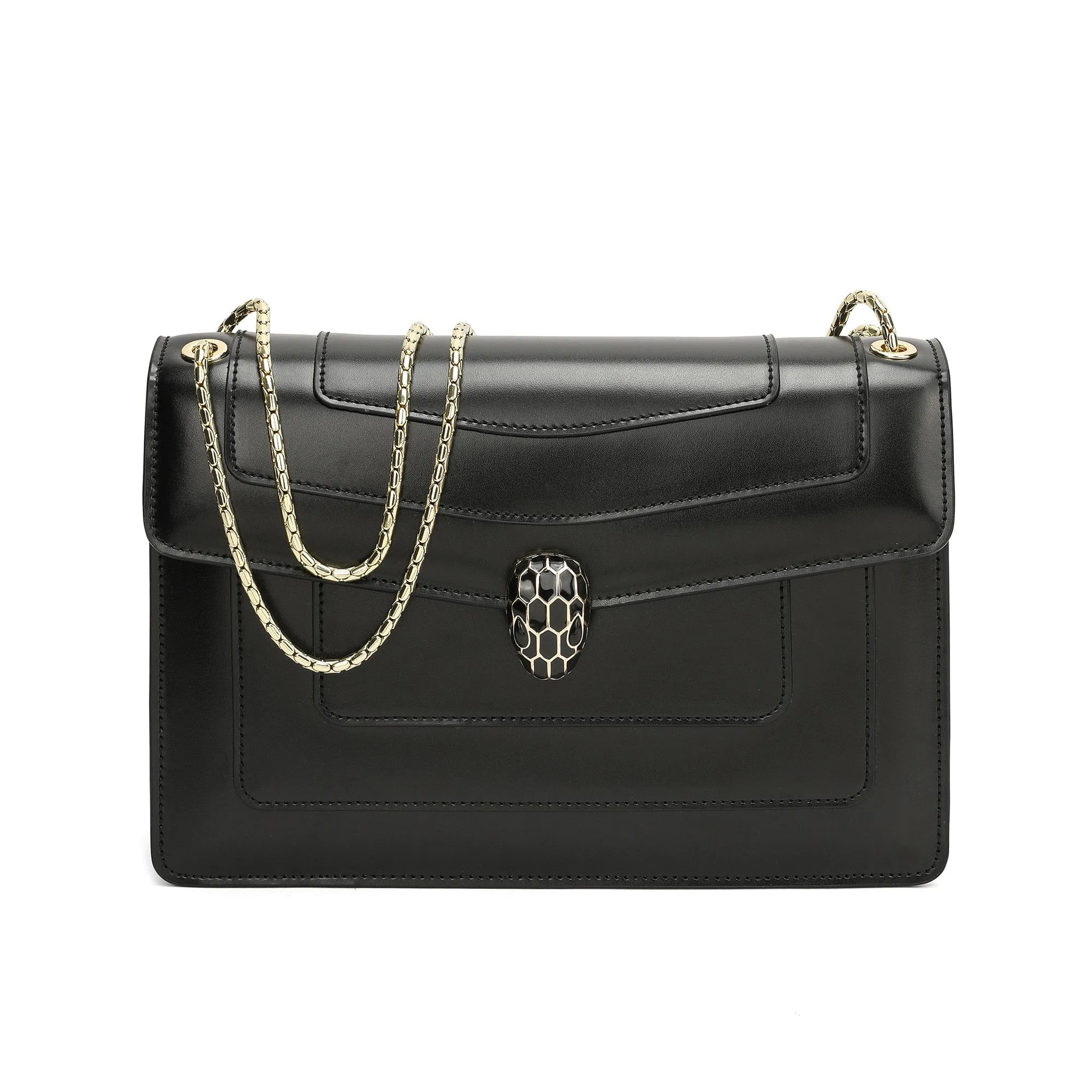 Smooth Leather Foldover Crossbody/Shoulder Bag