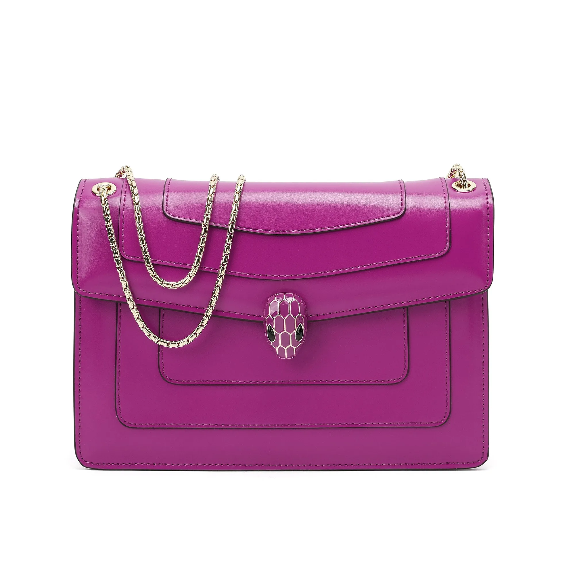 Smooth Leather Foldover Crossbody/Shoulder Bag
