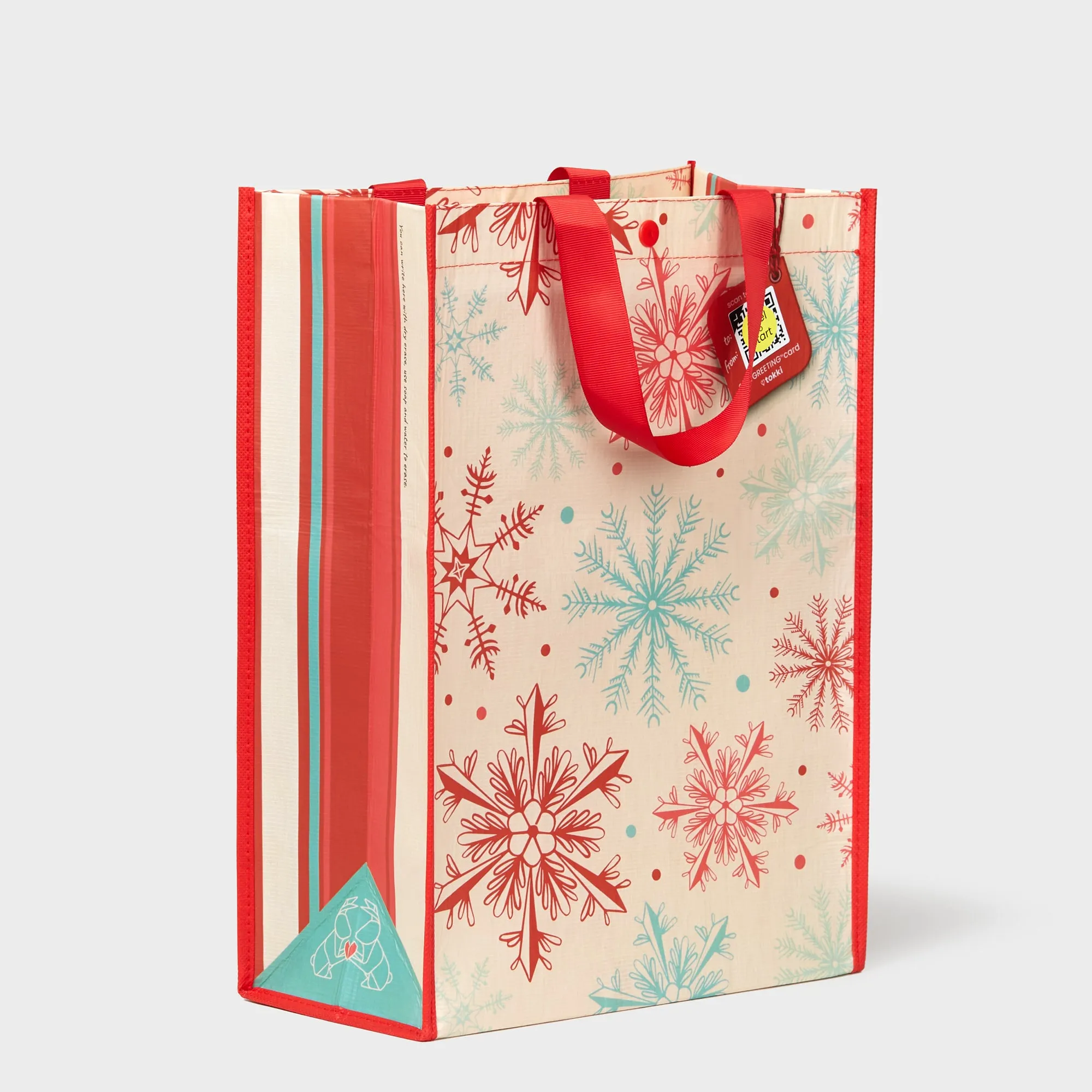 Snowflakes | Large | Reusable Gift Bag   QR Greeting Card