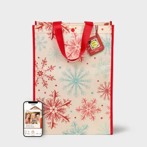 Snowflakes | Large | Reusable Gift Bag   QR Greeting Card